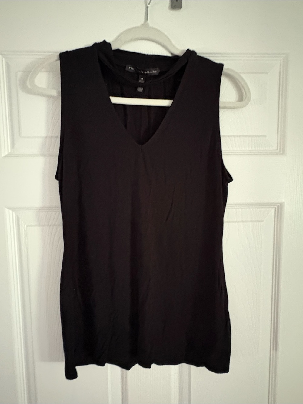 White House Black Market Black V-Neck Sleeveless Tank Top